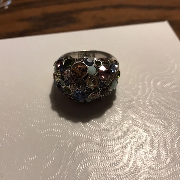 Fossil size 8 gem ring - Picture 1 of 3